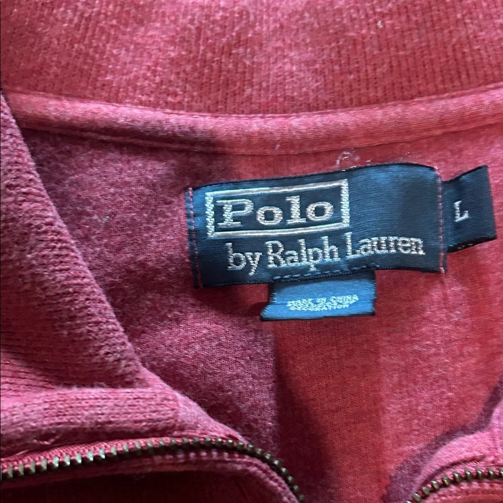Polo by Ralph Lauren Large Men's Red Zip-Up Sweater - Picture 2 of 2